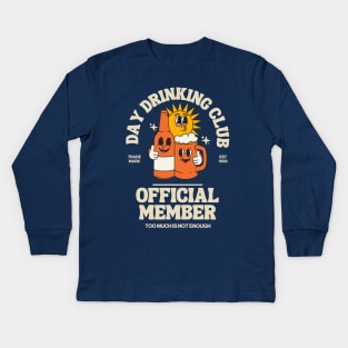 Day Drinking club official member Kids Long Sleeve T-Shirt